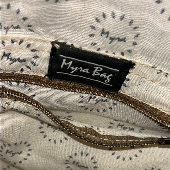 Myra Bag Geometric Brown and Gray Tote - Picture 5 of 7